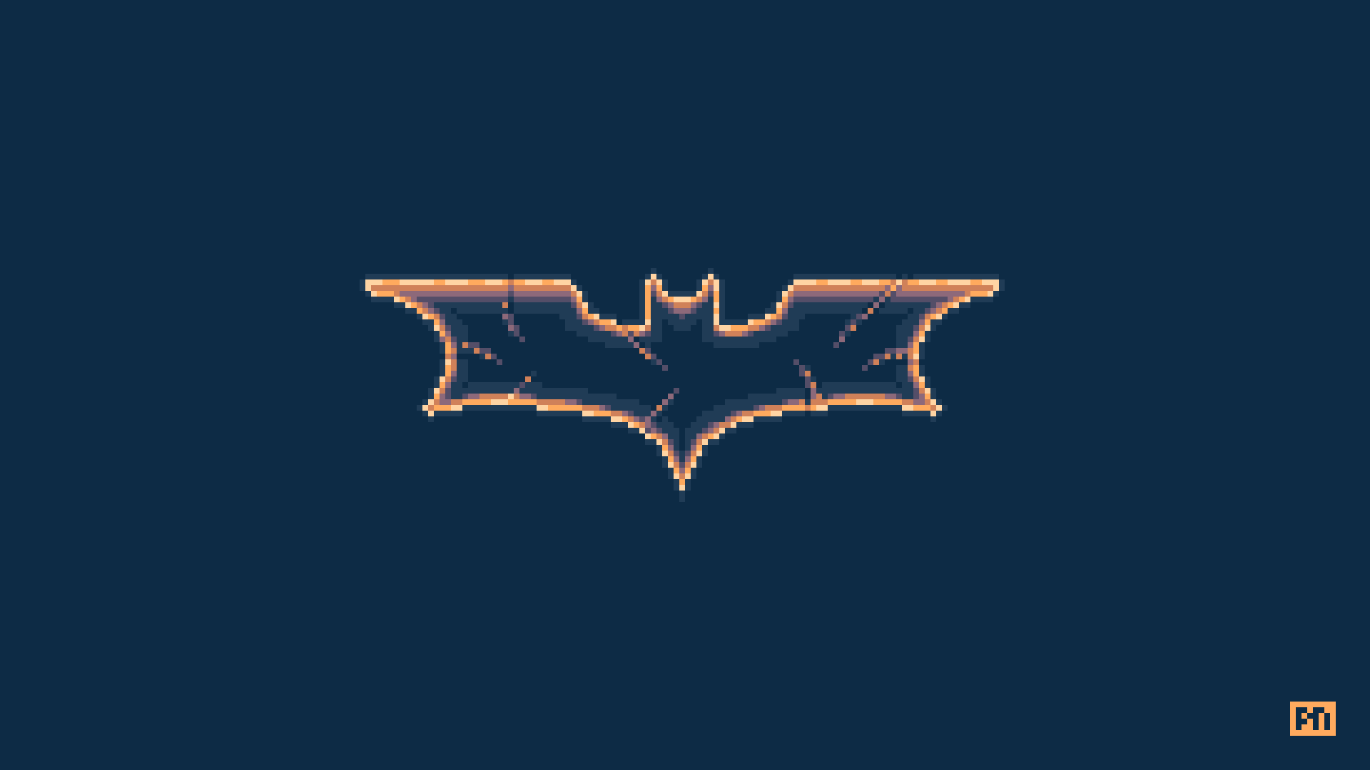 Pixel art rendering of a heavily-used Batarang from the Batman franchise.