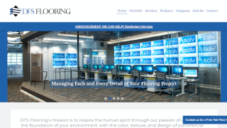 Screenshot of the DFS Flooring website homepage.
